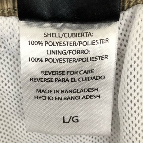 Laguna Originals Swim Trunks Mens L Palm Leaf Tan Green Elastic Waist Pockets - Picture 6 of 12